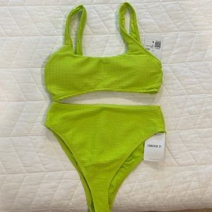 Lime Green High Waisted Bikini